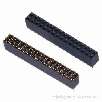 2.54mm Female Headers, Dual-row with Straight Angle Height 8.5 U Type Terminal